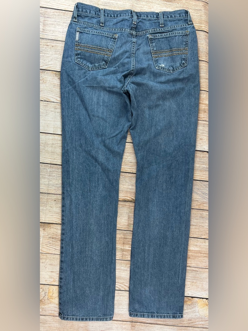 Men Cinch Western Silver Label Straight Leg Slim Fit Denim Blue Jeans 34x36